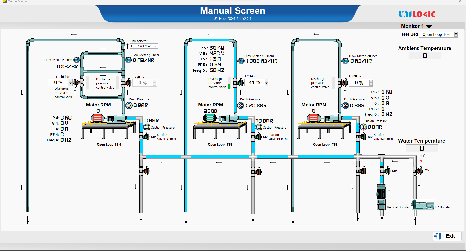 Manual screen automated pump test system